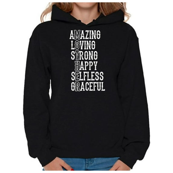 Awkward Styles Women's Mother Amazing Loving Strong Happy Graphic Hoodie Tops Mother's Day Gift