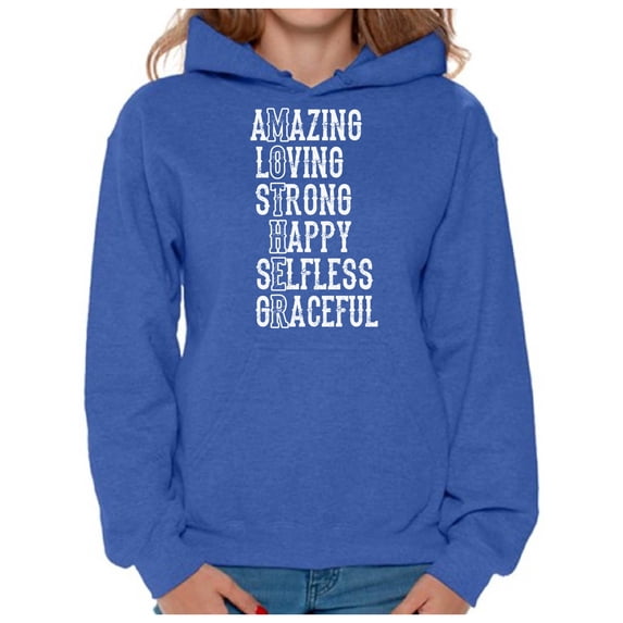Awkward Styles Women's Mother Amazing Loving Strong Happy Graphic Hoodie Tops Mother's Day Gift