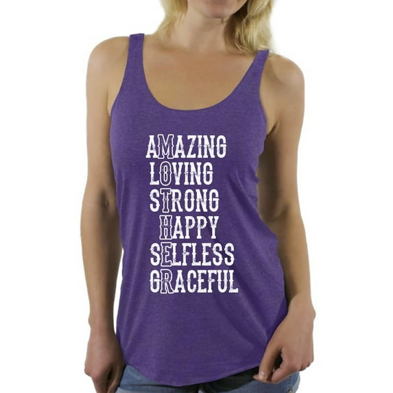 Awkward Styles Women's Mother Amazing Loving Strong Happy Graphic Racerback Tank Tops Mother's Day Gift