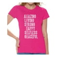 thumbnail image 1 of Awkward Styles Women's Mother Amazing Loving Strong Happy Graphic T-shirt Tops Mother's Day Gift, 1 of 4