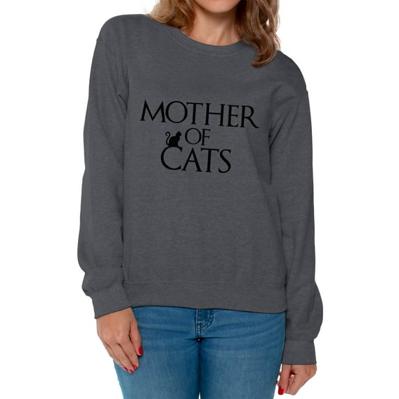 Awkward Styles Women's Mother Of Cats Fun Graphic Sweatshirt Tops Pet Lover Gift