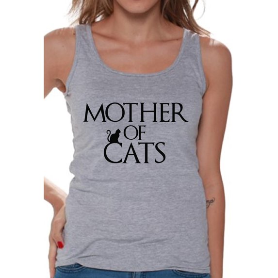 Awkward Styles Women's Mother Of Cats Fun Graphic Tank Tops Pet Lover Gift