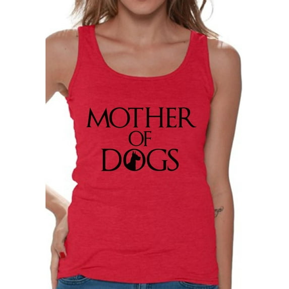 Awkward Styles Women's Mother Of Dogs Fun Graphic Tank Tops Pet Lover Dog Mom