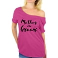thumbnail image 1 of Awkward Styles Women's Mother Of The Groom Proud Mom`s Graphic Off Shoulder Tops T-shirt Wedding Day, 1 of 4