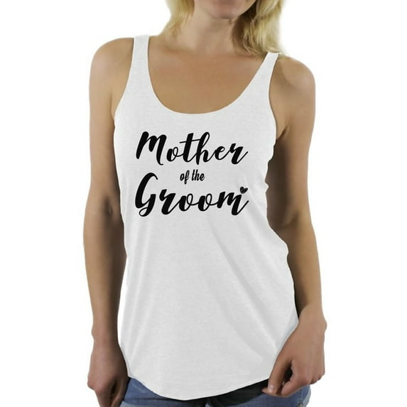 Awkward Styles Women's Mother Of The Groom Proud Mom`s Graphic Racerback Tank Tops Wedding Day