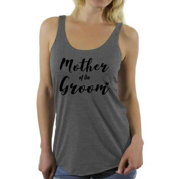 Awkward Styles Women's Mother Of The Groom Proud Mom`s Graphic Racerback Tank Tops Wedding Day