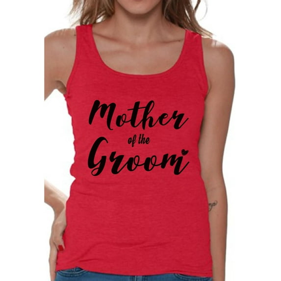 Awkward Styles Women's Mother Of The Groom Proud Mom`s Graphic Tank Tops Wedding Day