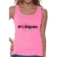 thumbnail image 1 of Awkward Styles Women's No Excuses Hashtag Graphic Tank Tops Fitness Gym Workout Motivation, 1 of 4