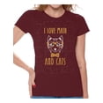 thumbnail image 1 of Awkward Styles Women's Novelty Tshirts Womens Novelty Shirts Funny Mathematics Humor Graphic Tees for Women I Love Math and Cats, 1 of 4