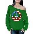 thumbnail image 1 of Awkward Styles Women's Peace Flag Patriotic Graphic Off Shoulder Tops Oversized Sweatshirt American Flag Peace Sign, 1 of 4