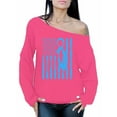 thumbnail image 1 of Awkward Styles Women's Prostate Cancer Awareness Graphic Off Shoulder Tops Oversized Sweatshirt Light Blue Ribbon, 1 of 4