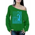 thumbnail image 1 of Awkward Styles Women's Prostate Cancer Awareness Graphic Off Shoulder Tops Oversized Sweatshirt Light Blue Ribbon, 1 of 4