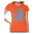 thumbnail image 1 of Awkward Styles Women's Prostate Cancer Awareness Graphic T-shirt Tops Light Blue Ribbon, 1 of 4