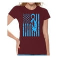 thumbnail image 1 of Awkward Styles Women's Prostate Cancer Awareness Graphic T-shirt Tops Light Blue Ribbon, 1 of 4