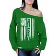 thumbnail image 1 of Awkward Styles Women's Prostate Cancer Distressed American Flag Graphic Off Shoulder Tops Oversized Sweatshirt Fight Blue Ribbon, 1 of 4
