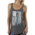 thumbnail image 1 of Awkward Styles Women's Prostate Cancer Distressed American Flag Graphic Racerback Tank Tops Fight Blue Ribbon, 1 of 4