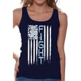 thumbnail image 1 of Awkward Styles Women's Prostate Cancer Distressed American Flag Graphic Tank Tops Fight Blue Ribbon, 1 of 4