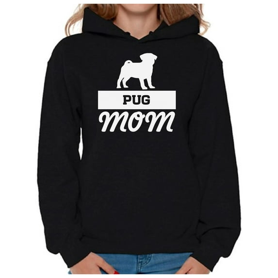 Awkward Styles Women's Pug Mom Graphic Hoodie Tops Pug Dog Lover