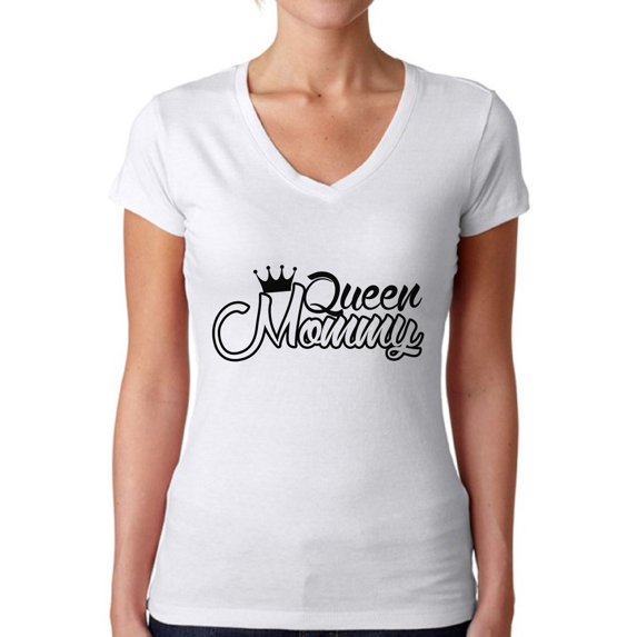 Awkward Styles Women's Queen Mommy Funny Royal V-neck T-shirt Gift for Mom
