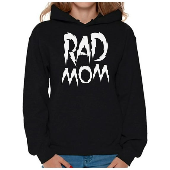 Awkward Styles Women's Rad Mom Funny Graphic Hoodie Tops White Mothering