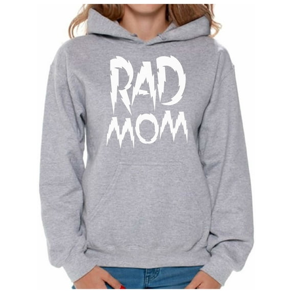 Awkward Styles Women's Rad Mom Funny Graphic Hoodie Tops White Mothering