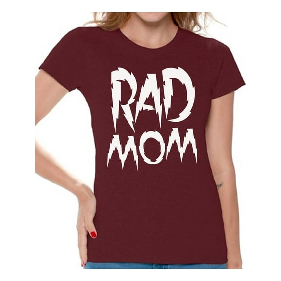 Awkward Styles Women's Rad Mom Funny Graphic T-shirt Tops White Mothering