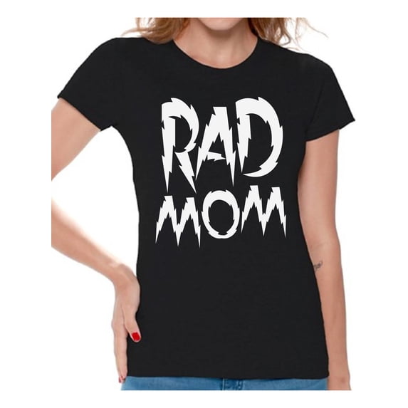 Awkward Styles Women's Rad Mom Funny Graphic T-shirt Tops White Mothering
