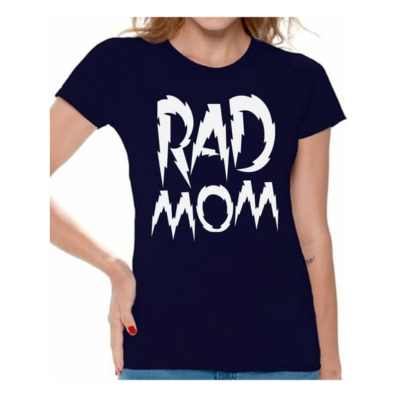 Awkward Styles Women's Rad Mom Funny Graphic T-shirt Tops White Mothering