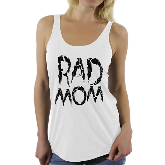 Awkward Styles Women's Rad Mom Graphic Racerback Tank Tops Vintage Raddest Mom