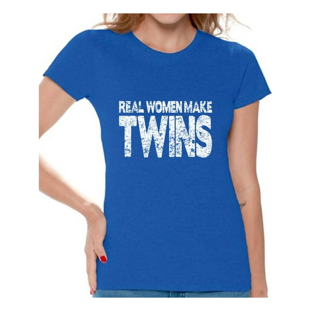 Awkward Styles Women's Real Women Make Twins Graphic T-shirt Tops Mother`s Hilarious