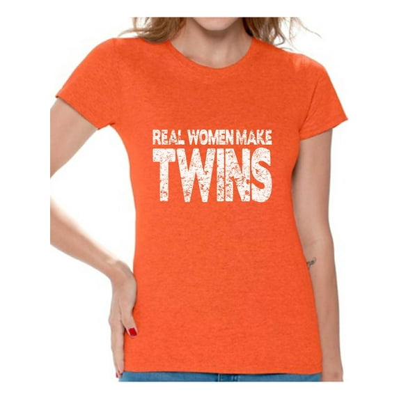Awkward Styles Women's Real Women Make Twins Graphic T-shirt Tops Mother`s Hilarious