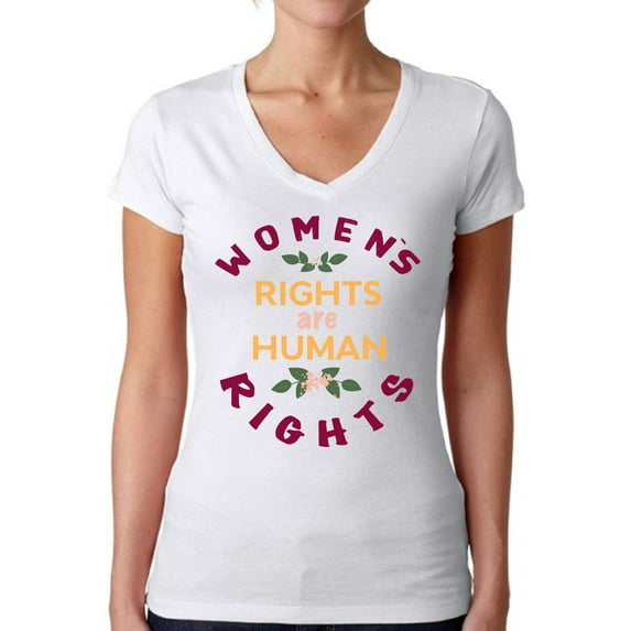 Awkward Styles Women's Rights are Human Rights T-shirt Feminist Vneck Shirts for Women Feminism Protest Tee