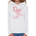 thumbnail image 1 of Awkward Styles Women's Rose All Day Relaxed Drinking Graphic Hoodie Tops Wine Lover Gift, 1 of 3