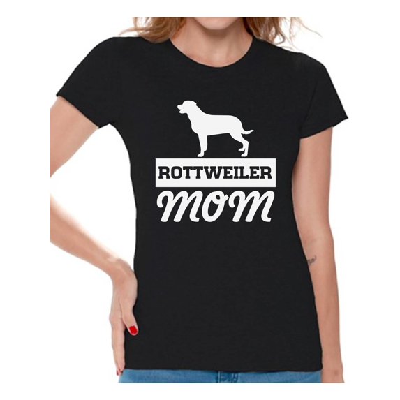 Awkward Styles Women's Rottweiler Mom Graphic T-shirt Tops Dog Mom Gift Idea