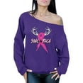 thumbnail image 1 of Awkward Styles Women's Save A Rack Graphic Off Shoulder Tops Oversized Sweatshirt Pink Ribbon Breast Cancer Awareness, 1 of 4