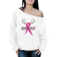 thumbnail image 1 of Awkward Styles Women's Save A Rack Graphic Off Shoulder Tops Oversized Sweatshirt Pink Ribbon Breast Cancer Awareness, 1 of 4