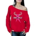 thumbnail image 1 of Awkward Styles Women's Save A Rack Graphic Off Shoulder Tops Oversized Sweatshirt Pink Ribbon Breast Cancer Awareness, 1 of 4