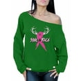 thumbnail image 1 of Awkward Styles Women's Save A Rack Graphic Off Shoulder Tops Oversized Sweatshirt Pink Ribbon Breast Cancer Awareness, 1 of 4