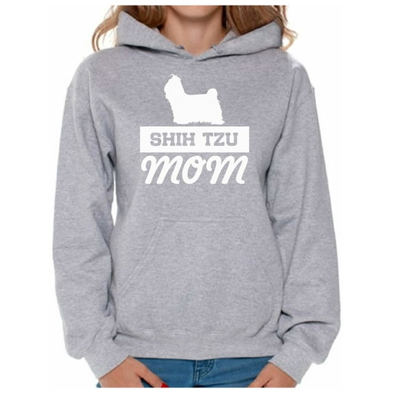 Awkward Styles Women's Shih Tzu Mom Graphic Hoodie Tops Funny Little Lion Mom