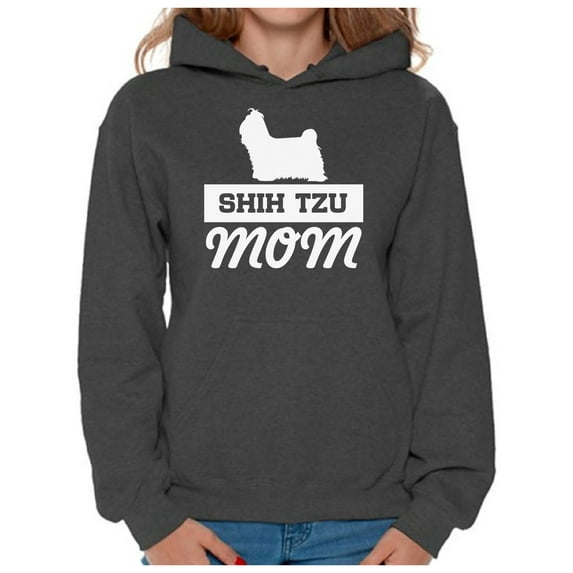 Awkward Styles Women's Shih Tzu Mom Graphic Hoodie Tops Funny Little Lion Mom