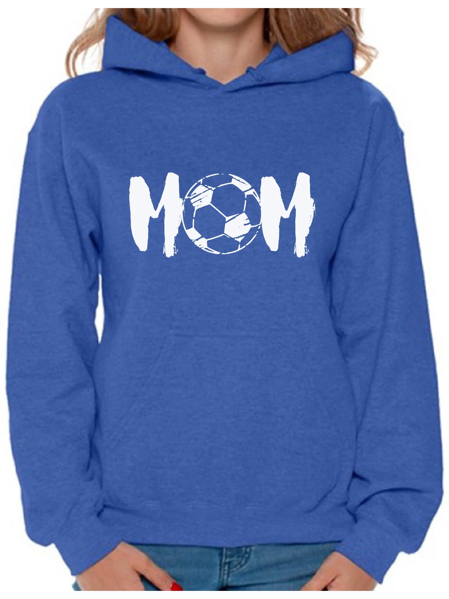 Awkward Styles Women's Soccer MOM Motherhood Graphic Hoodie Tops White