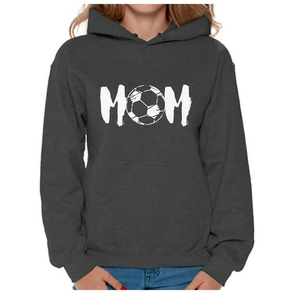 Awkward Styles Women's Soccer MOM Motherhood Graphic Hoodie Tops White Sport Mom Gift Idea