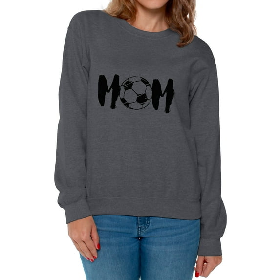 Awkward Styles Women's Soccer MOM Mothering Graphic Sweatshirt Tops Black Sport Mom Mother's Day Gift