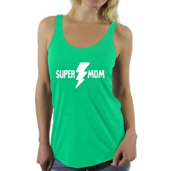 Awkward Styles Women's Super Mom Mothering Graphic Racerback Tank Tops Gift For Mom
