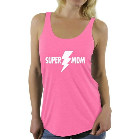 Awkward Styles Women's Super Mom Mothering Graphic Racerback Tank Tops Gift For Mom