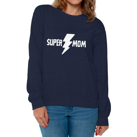 Awkward Styles Women's Super Mom Mothering Graphic Sweatshirt Tops Gift For Mom