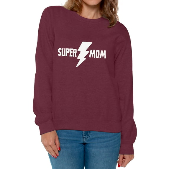 Awkward Styles Women's Super Mom Mothering Graphic Sweatshirt Tops Gift For Mom