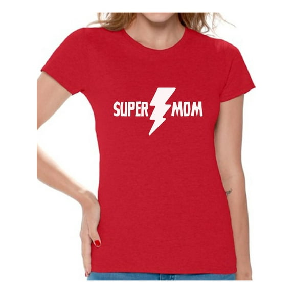 Awkward Styles Women's Super Mom Mothering Graphic T-shirt Tops Gift For Mom