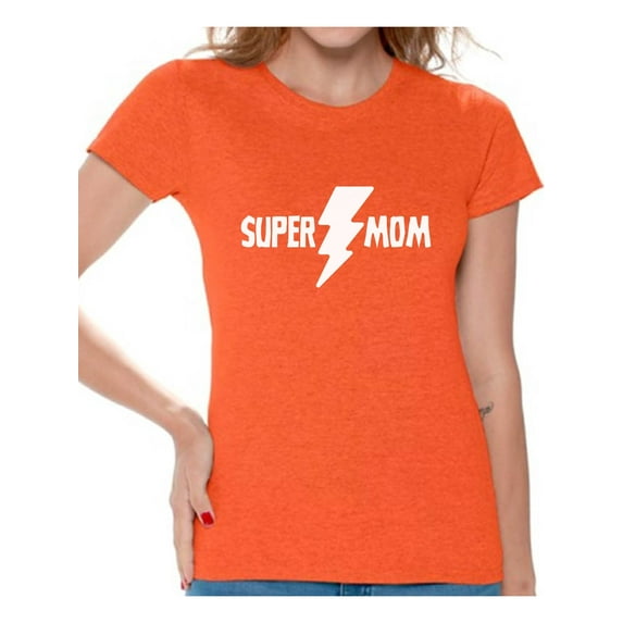 Awkward Styles Women's Super Mom Mothering Graphic T-shirt Tops Gift For Mom