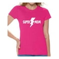 thumbnail image 1 of Awkward Styles Women's Super Mom Mothering Graphic T-shirt Tops Gift For Mom, 1 of 4